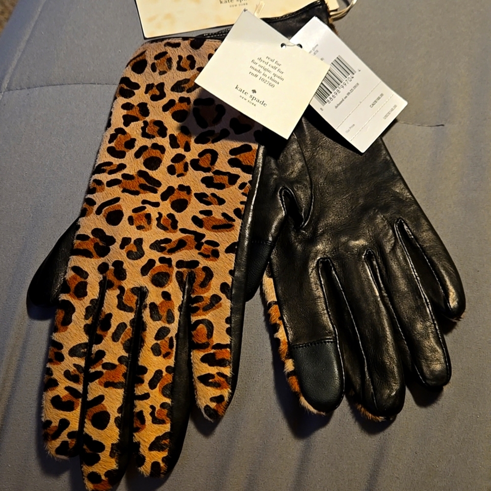 Kate Spade ladies leopard print gloves